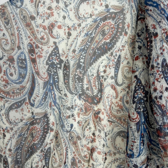 Mikarose The London maxi dress size XXL white paisley chiffon side slits modest - Picture 8 of 14